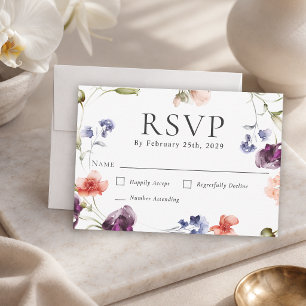 Elegant Wildflowers Floral Event RSVP Card
