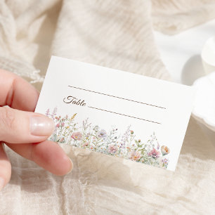 Elegant Wildflowers Floral Watercolor Wedding Place Card