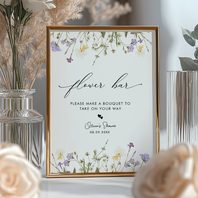 Elegant Wildflowers Flower Bar Sign (Creator Uploaded)