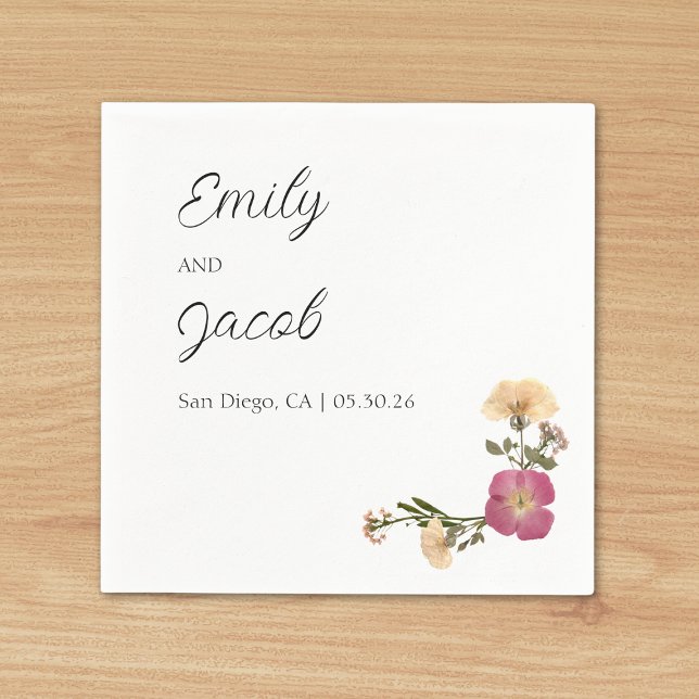 Elegant Wildflowers Garden Party Simple Wedding  Napkin (Creator Uploaded)