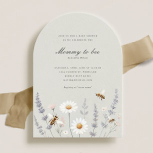 Elegant Wildflowers Mummy to Bee Baby Shower Invitation