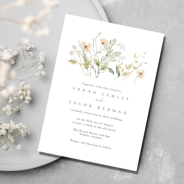 Elegant Wildflowers Outdoor Wedding Invitation (Elegant Wildflowers Outdoor Wedding Invitation)