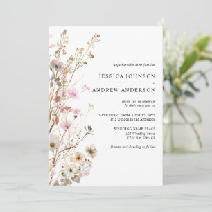 Elegant Wildflowers Rustic Floral Wedding Invitati Invitation