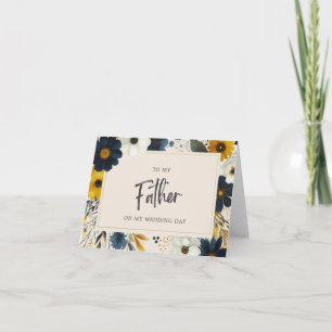 Elegant Wildflowers To My Father Beige Wedding Card