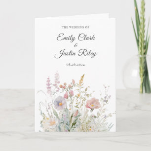 Elegant Wildflowers Watercolor Wedding Booklet Programme