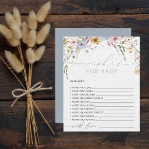 Elegant Wildflowers Watercolor Wishes for Baby