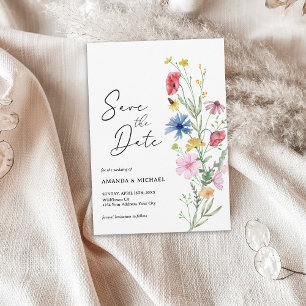 Elegant Wildflowers Wedding Save The Date