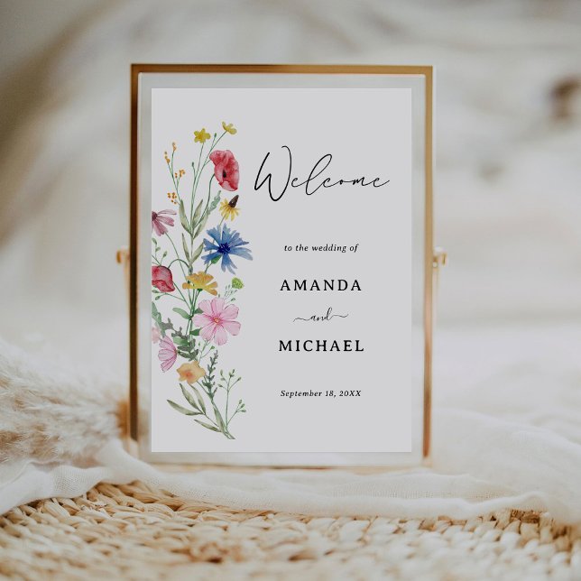 Elegant Wildflowers Welcome Sign Poster (Creator Uploaded)