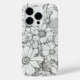 Elegant Wildflowers white and black Case-Mate iPhone 14 Pro Case