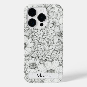Elegant Wildflowers white and black Case-Mate iPhone 14 Pro Case