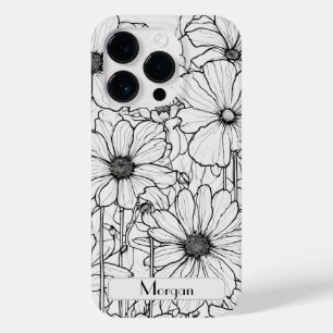 Elegant Wildflowers white and black Case-Mate iPhone 14 Pro Case