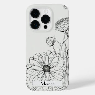 Elegant Wildflowers white and black Case-Mate iPhone 14 Pro Case