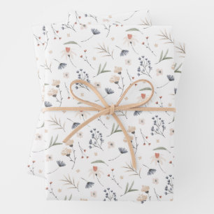 Elegant Wildflowers Wrapping Paper Sheet