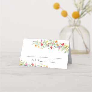 Elegant wilflowers wedding place card