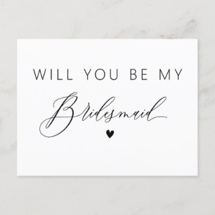 elegant will you be my bridesmaid card