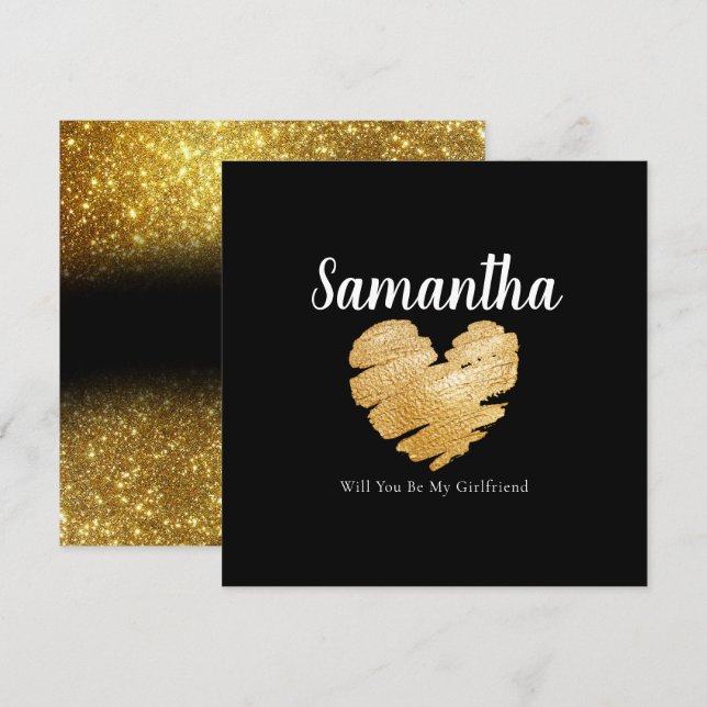 Elegant Will You Be My Girlfriend/Boyfriend Card (Front/Back)