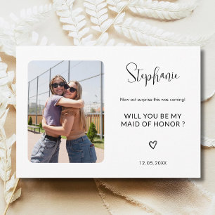 Elegant Will You Be My Maid of Honour Proposal Car Invitation