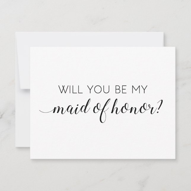 Elegant Will You Be My Maid of Honour Proposal Invitation (Front)