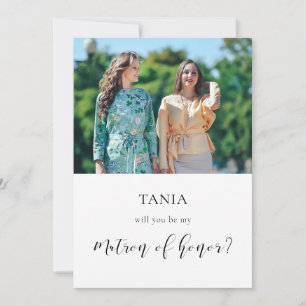 Elegant Will you be my Matron of honour photo card