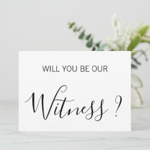 Elegant Will You Be Our Witness Proposal Card