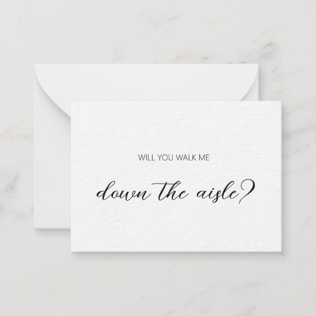 Elegant will you walk me down the aisle card (Front)