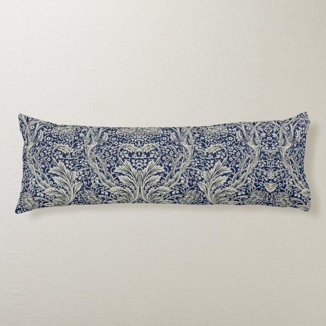 Elegant William Morris Floral Blue White Pattern   Body Cushion (Front)