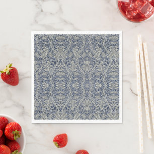 Elegant William Morris Floral Blue White Pattern   Napkin