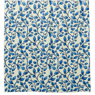 Elegant William Morris Inspired Bud Pattern Shower Curtain