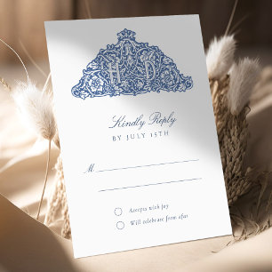 Elegant William Morris Inspired RSVP Card Wedding