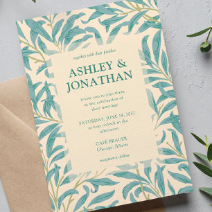 Elegant William Morris Willow Pattern Wedding Invitation