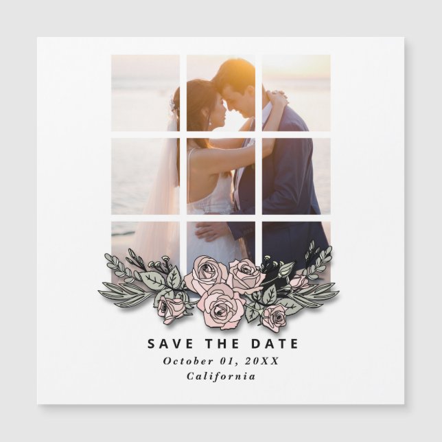 Elegant Window with Image Wedding Save the Date (Front)