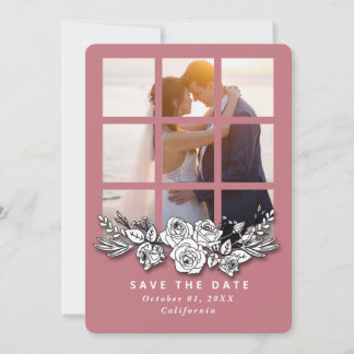 Elegant Window with Image Wedding Save the Date Invitation