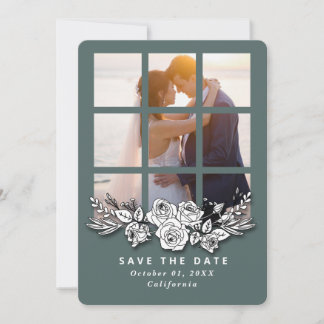 Elegant Window with Image Wedding Save the Date Invitation