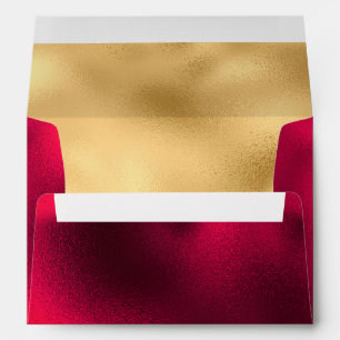 Elegant Wine and Gold Foil Look Envelope
