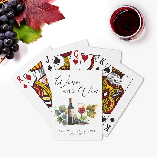 Elegant Wine and Win Watercolor Winery  Playing Cards (Creator Uploaded)