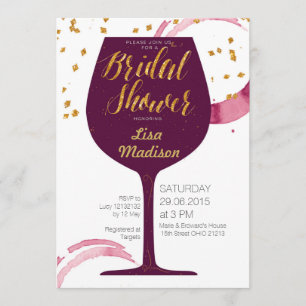 elegant Wine Bridal Shower Invitation