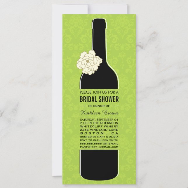 Elegant Wine Bridal Shower Invitations (Front)