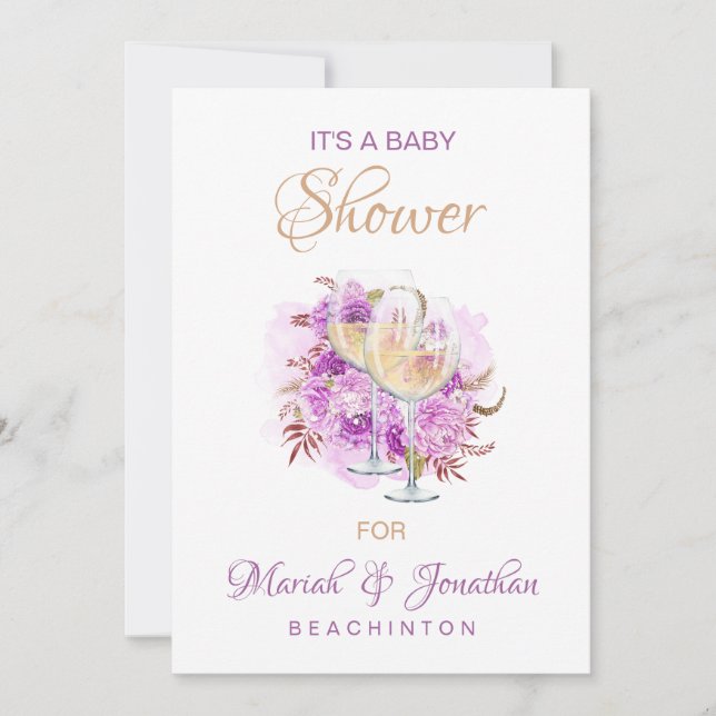 *~*  Elegant Wine Cheese BABY SHOWER Invitation (Front)