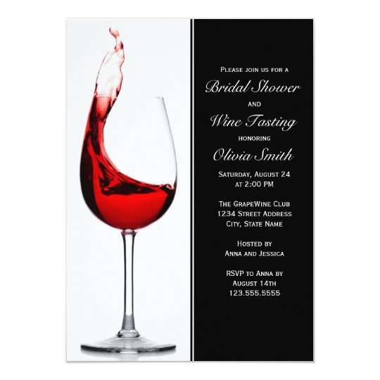 elegant wine glass bridal shower invitations zazzle co uk