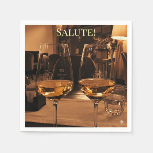 Elegant Wine Glass Paper Party Napkins