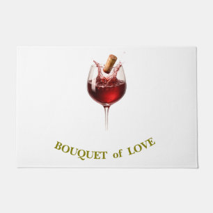 Elegant Wine Glass Party Sunglasses Doormat