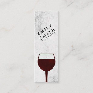 Elegant Wine Glass Rustic Background Mini Business Card