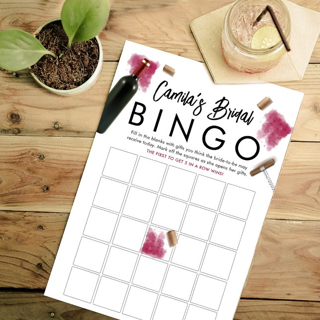 Elegant Wine Lovers Bingo Game Card (Creator Uploaded)