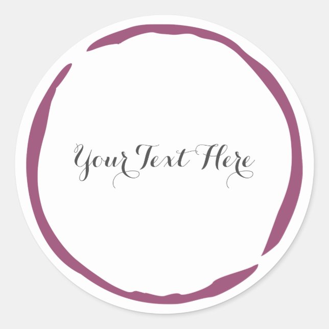 Elegant wine stain ring party favour stickers (Front)