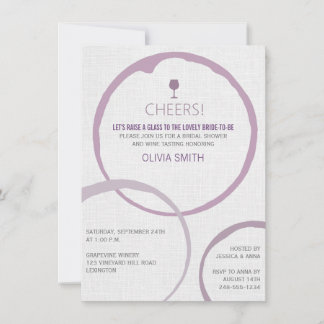 Elegant Wine Stain Rings Bridal Shower Invitations