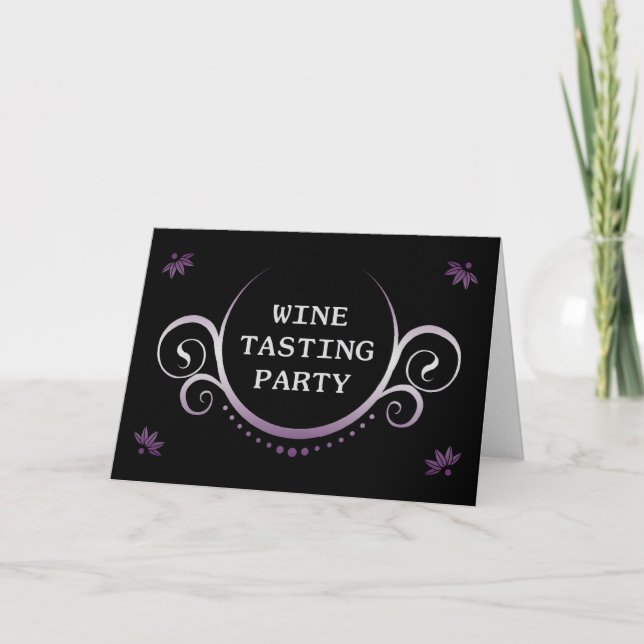 elegant wine tasting party invitations (Front)