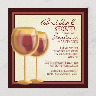 Elegant Wine Themed Bridal Shower Invitation