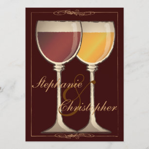 Elegant Wine Themed Bridal Shower Invitation