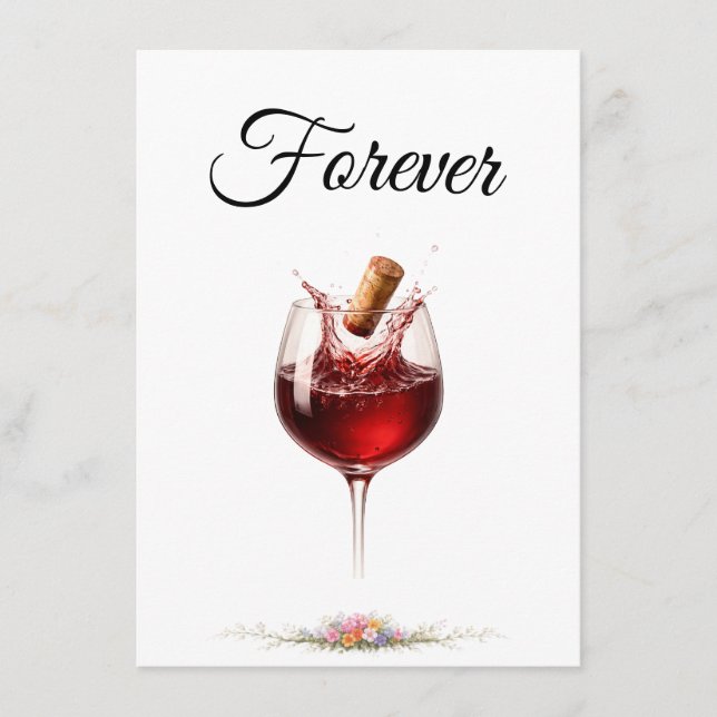 Elegant Wine - Themed Wedding Enclosure Card (Front)