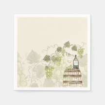 Elegant Winery Theme Cocktail Napkin